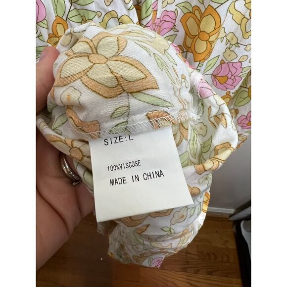 ANANY Floral Tassel Boho Maxi Dress NWT Sz. L - Picture 6 of 7